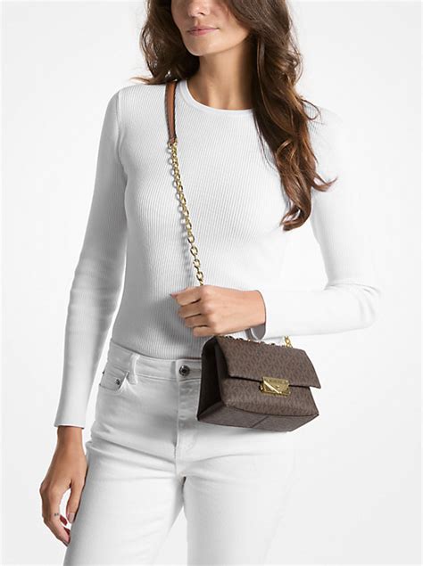 michael kors cece medium white|michael kors leather shoulder bag.